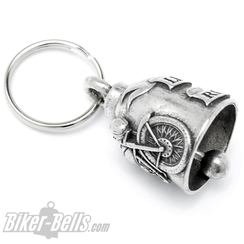 Live To Ride Biker-Bell mit Motorrad Chopper Glücksbringer Glocke Ride Bell Geschenk Live To Ride Biker-Bell mit Motorrad Chopper Glücksbringer Glocke Ride Bell Geschenk